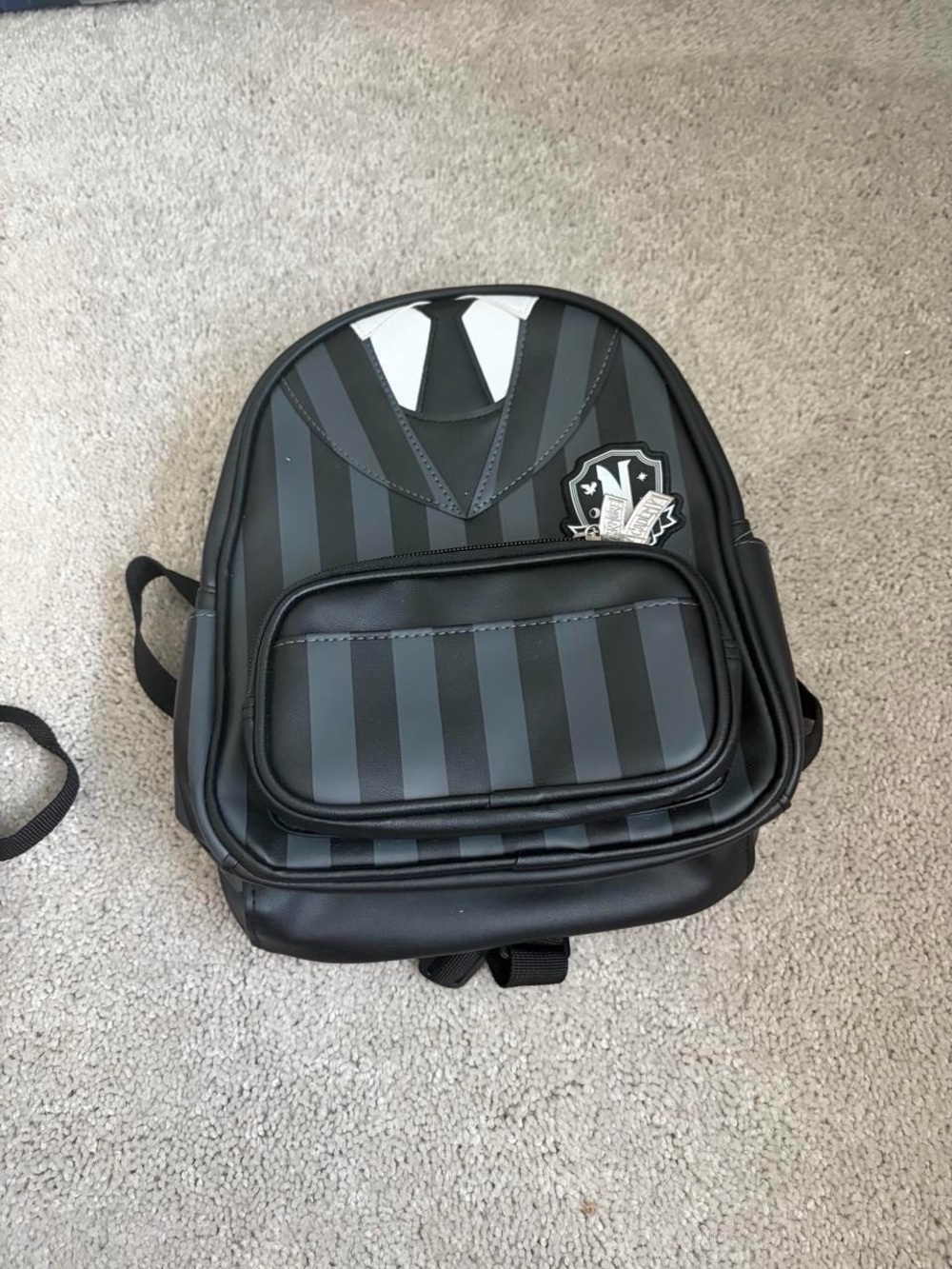 Black Striped Men's Backpack - Unbranded